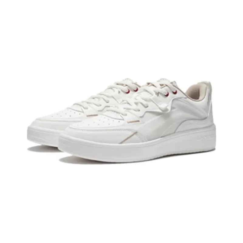 LiNing Anti Slip Wear Resistant Low Top Skateboard Shoes Mist White-2