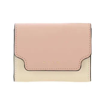 MARNI Calfskin Wallet Women's Pink/Beige