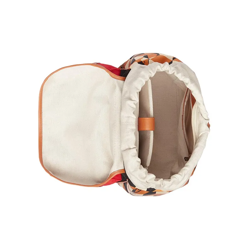 GUCCI Recycled Nylon Backpack Men's Brown/Red-6