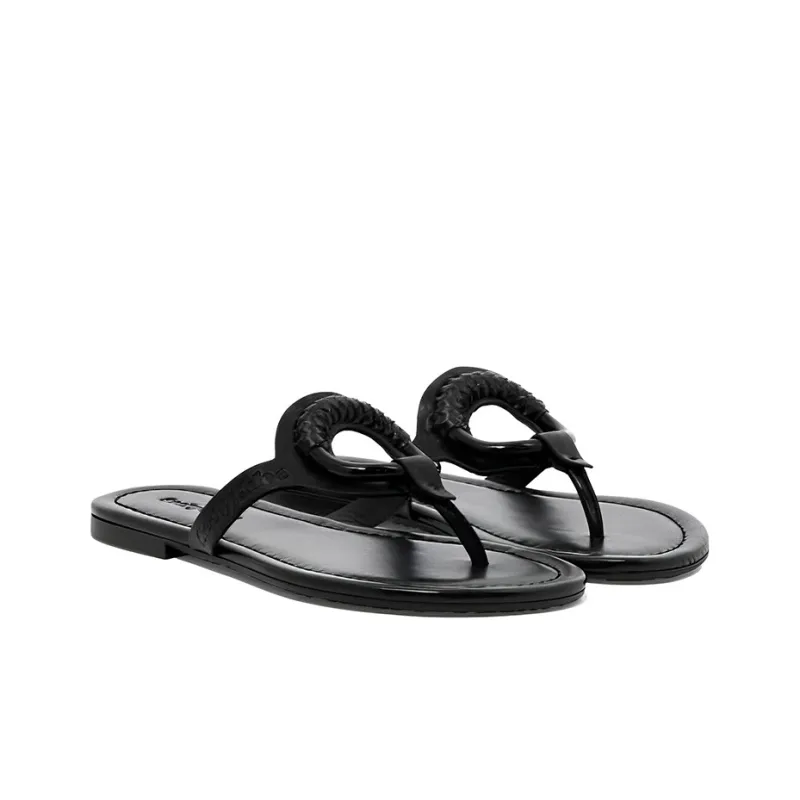 See By Chloé Leather Braided-detail Flip Flops-2