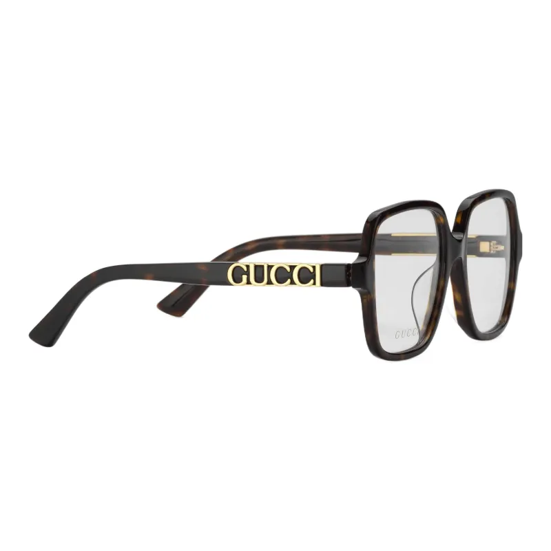 GUCCI Square Frame Tortoiseshell Glasses-2