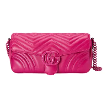 GUCCI GG Marmont Leather Crossbody Bag Shoulder Bag Women's Pink