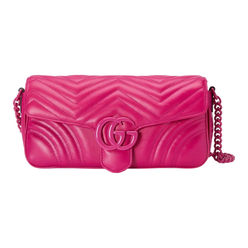 GUCCI GG Marmont Leather Crossbody Bag Shoulder Bag Women's Pink-0