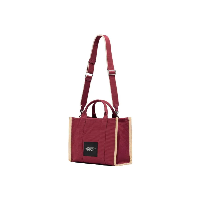 MARC JACOBS Jacquard Fabric Tote Bag Shopping Bag Shoulder Bag Crossbody Bag Handbag Medium Size Women's Wine Red-4
