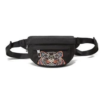 KENZO Fabric Sling Bags One Shoulder Crossbody Fanny Pack Unisex Black