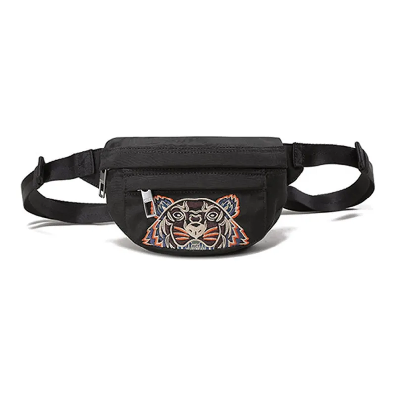 KENZO Fabric Sling Bags One Shoulder Crossbody Fanny Pack Unisex Black-0