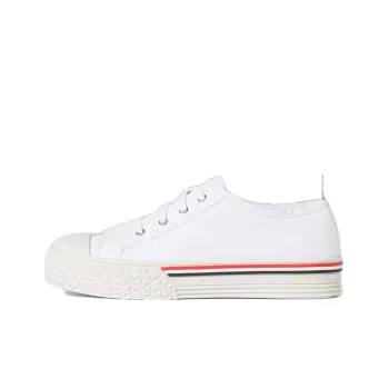 THOM BROWNE Stripe Trimmed Low Top Sneakers
