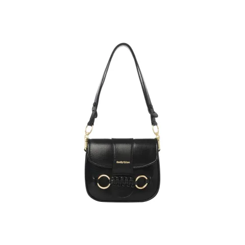 See By Chloe Shiny Grained Goatskin Crossbody Bag Shoulder Bag Women's Black