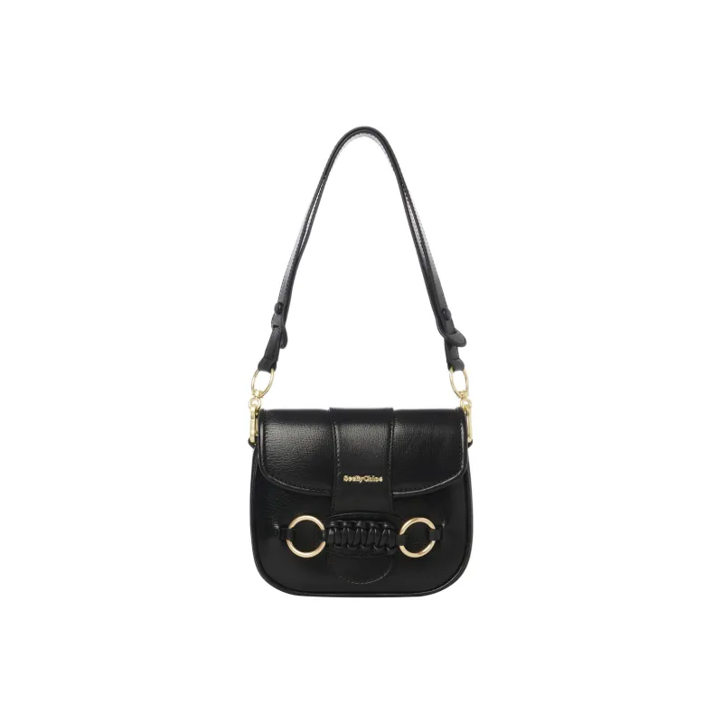 See By Chloe Shiny Grained Goatskin Crossbody Bag Shoulder Bag Women's Black-0