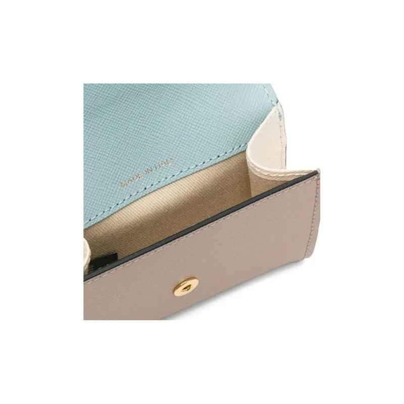 MARNI Calfskin Wallet Women's Light Blue/Light Brown-3