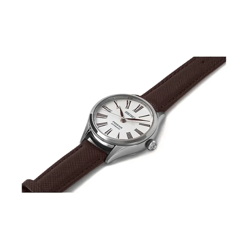 SEIKO Automatic Mechanical Movement Cowhide Strap Watch Women's Watch White Dial SPB233J1-1
