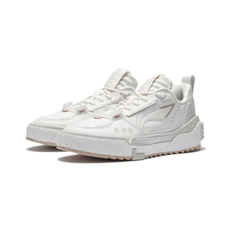 LiNing Lightweight Low Top Skateboard Shoes Men's White-2