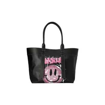 GANNI Cow Leather Tote Bag, Shopping Bag, Handbag, Shoulder Bag Women's Black