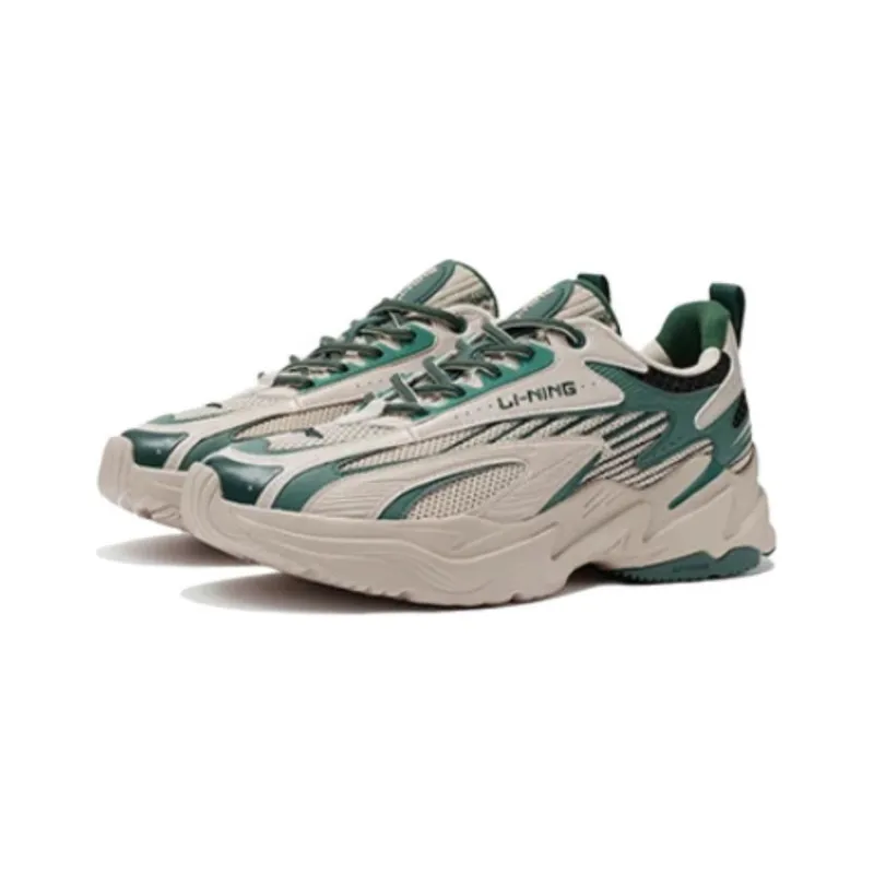 LiNing Meteor Cushioning, Slip Resistant, Abrasion Resistant, Rebound Low Top Sports Casual Shoes Men's Gray Green-2