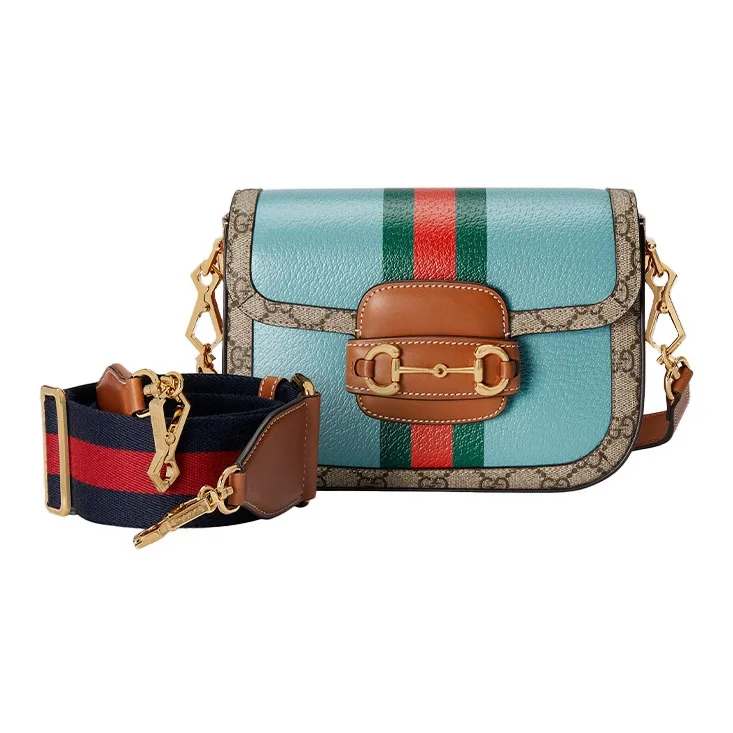 GUCCI Horsebit 1955 Canvas Saddle Bag, Crossbody Bag, Shoulder Bag Women's-1