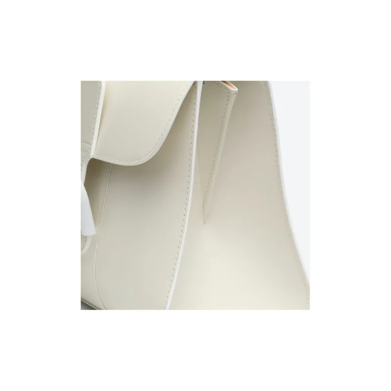 Delvau Brillant Cow Leather Shoulder Bag, Crossbody Bag, Handbag Trumpets Women's White-5