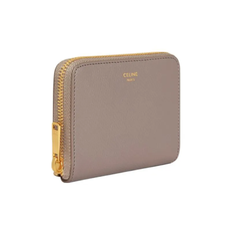 CELINE Grained Calfskin Wallet Small Size Women's Dark Pink-1