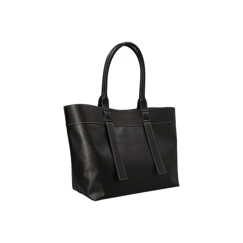 GANNI Cow Leather Tote Bag, Shopping Bag, Handbag, Shoulder Bag Women's Black-1