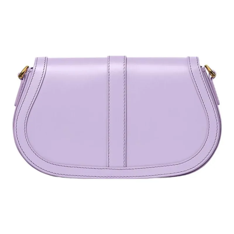 VERSACE Greca Goddess Cow Leather Saddle Bag Portable Crossbody Bag Shoulder Bag Women's Purple-1