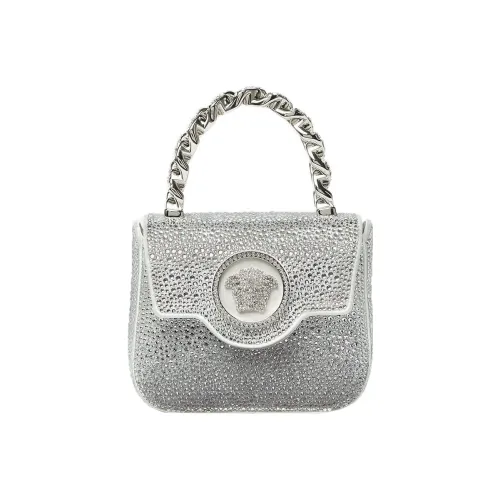 FANSIZHE La Medusa Crystal Shoulder Bag, Crossbody Bag, Handbag Mini Women's Silver