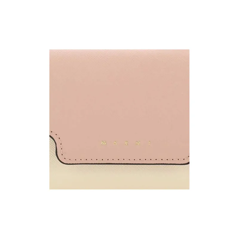 MARNI Calfskin Wallet Women's Pink/Beige-2