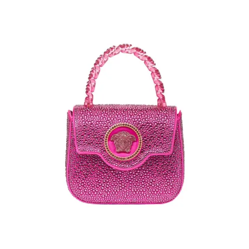 VERSACE La Medusa Crystal Decoration Shoulder Bag Crossbody Bag Handbag Mini Women's Rose Red