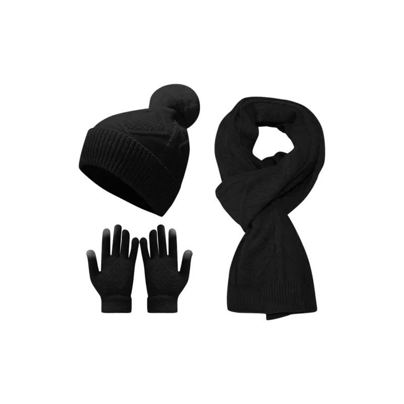 CMFY Hats & Caps Scarf Glove Three Piece Set Unisex-2