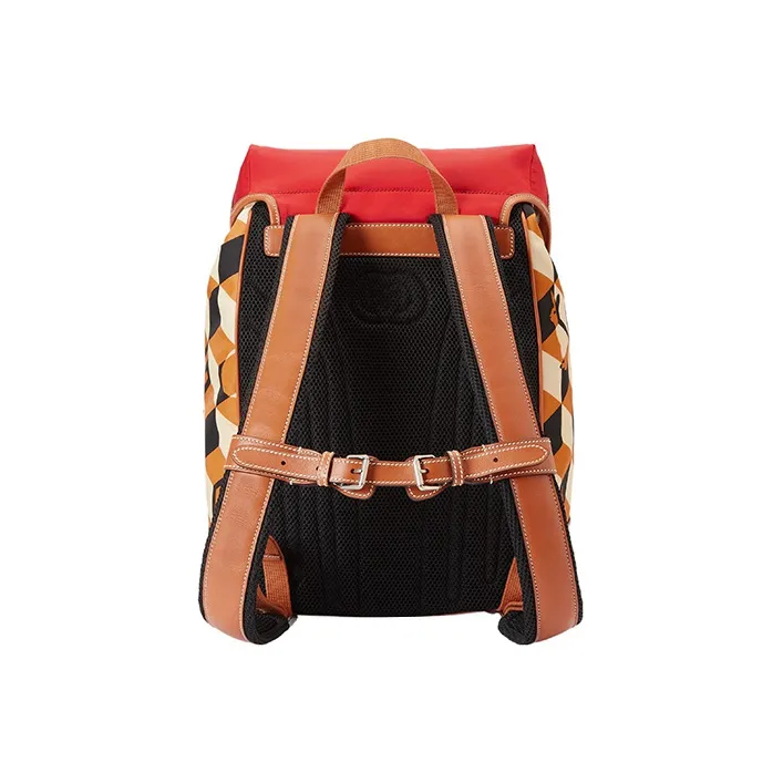 GUCCI Recycled Nylon Backpack Men's Brown/Red-3