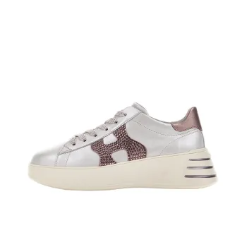 HOGAN Rebel Cushioning Low Top Sports Casual Shoes Women's Silver Pink