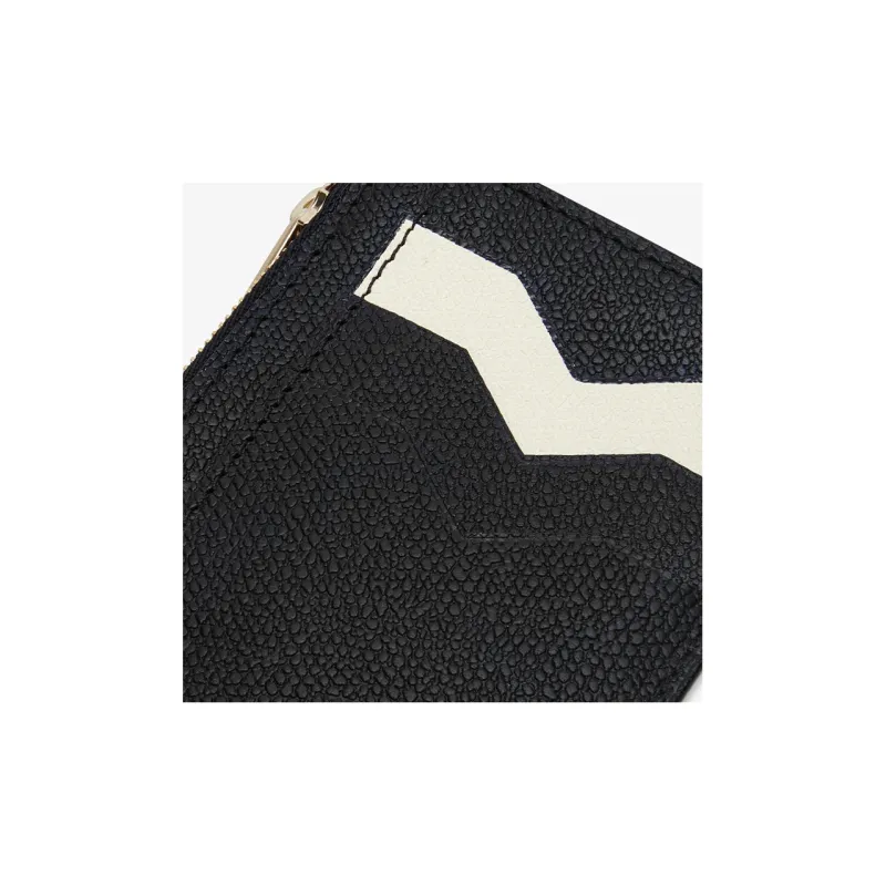 Valextra Calfskin Card Holder, Coin Purse Men's Black/White-2