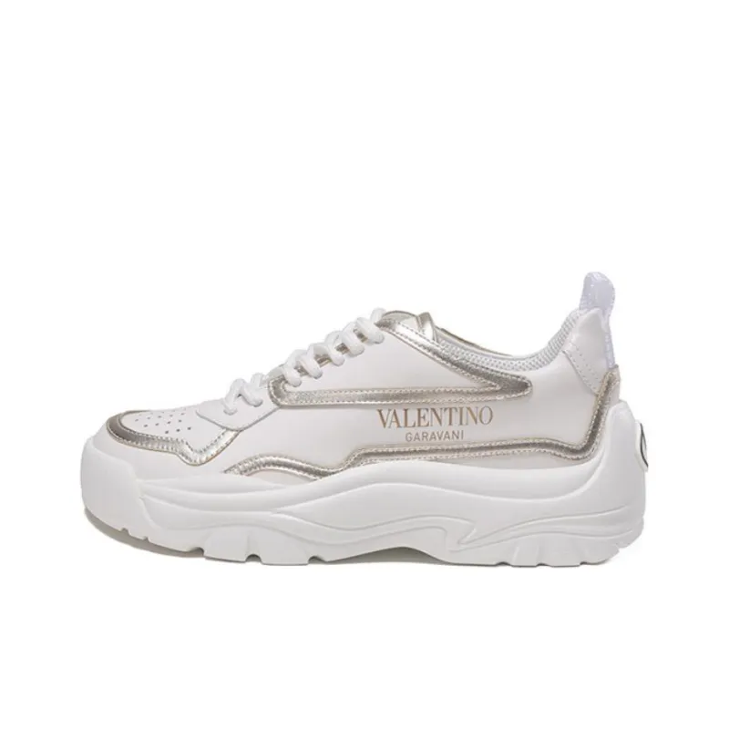 Valentino Breathable Low Top Sports Casual Shoes Women's Silver-0