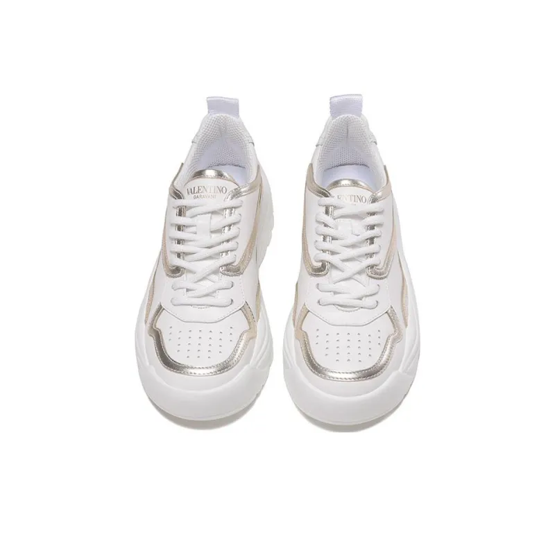 Valentino Breathable Low Top Sports Casual Shoes Women's Silver-3
