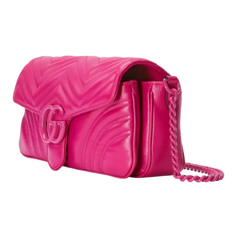 GUCCI GG Marmont Leather Crossbody Bag Shoulder Bag Women's Pink-2