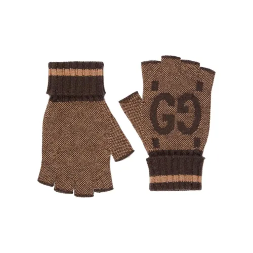 GUCCI Knit Gloves Women's Brown