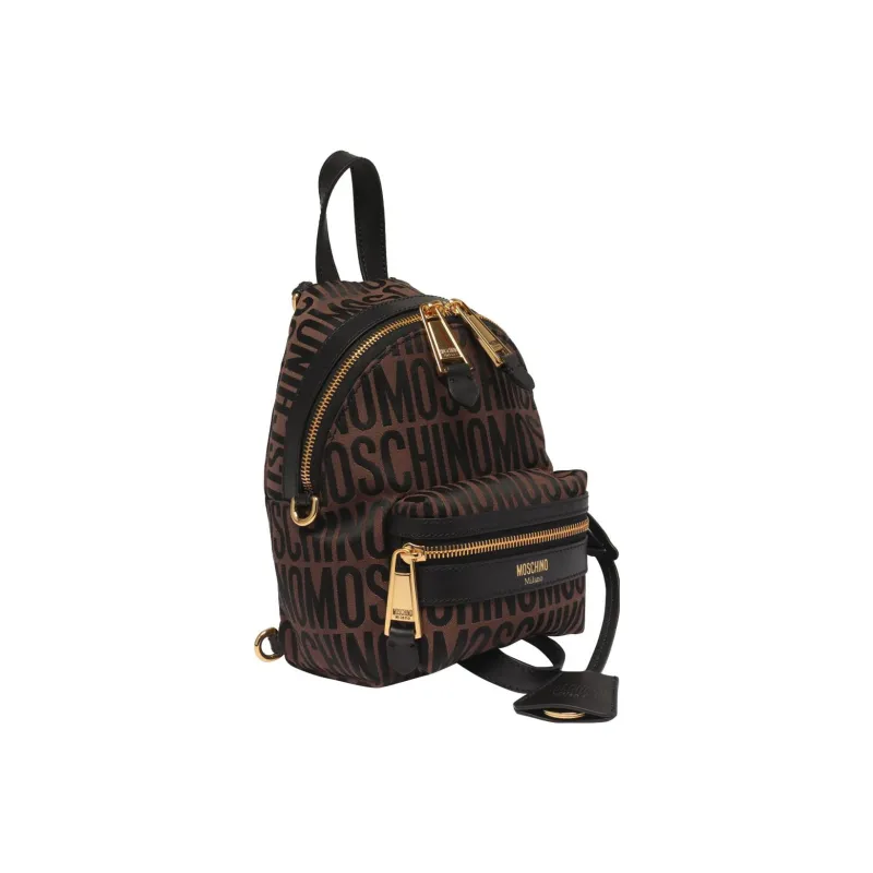 MOSCHINO Calfskin Backpack Women's Brown-2