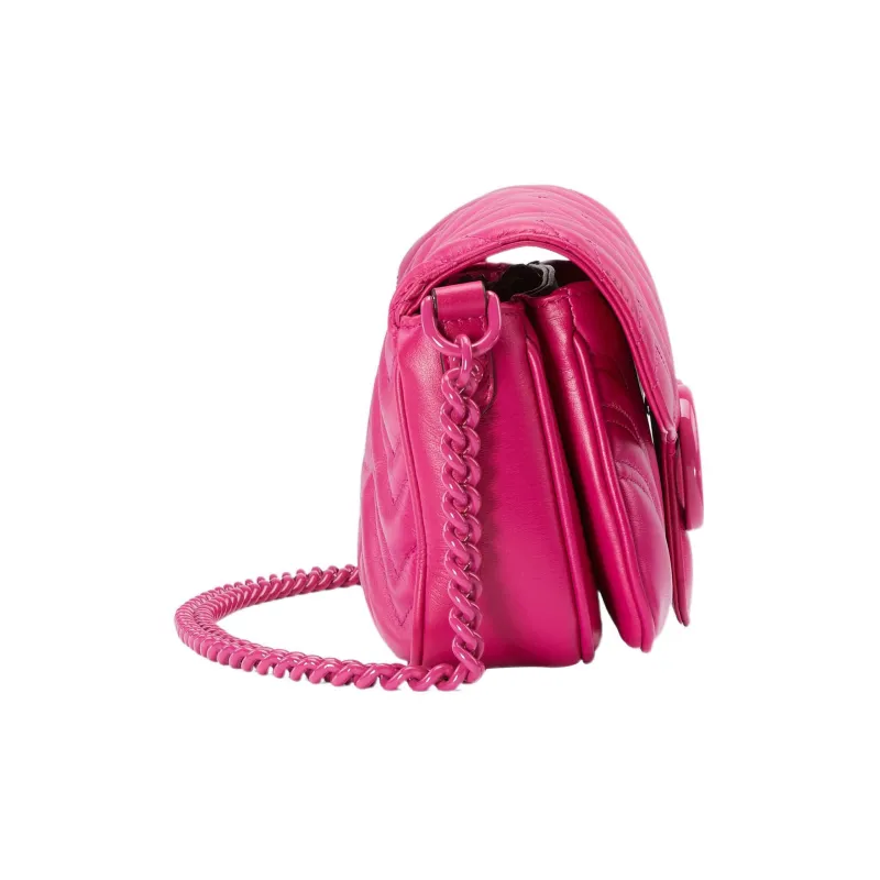 GUCCI GG Marmont Leather Crossbody Bag Shoulder Bag Women's Pink-3