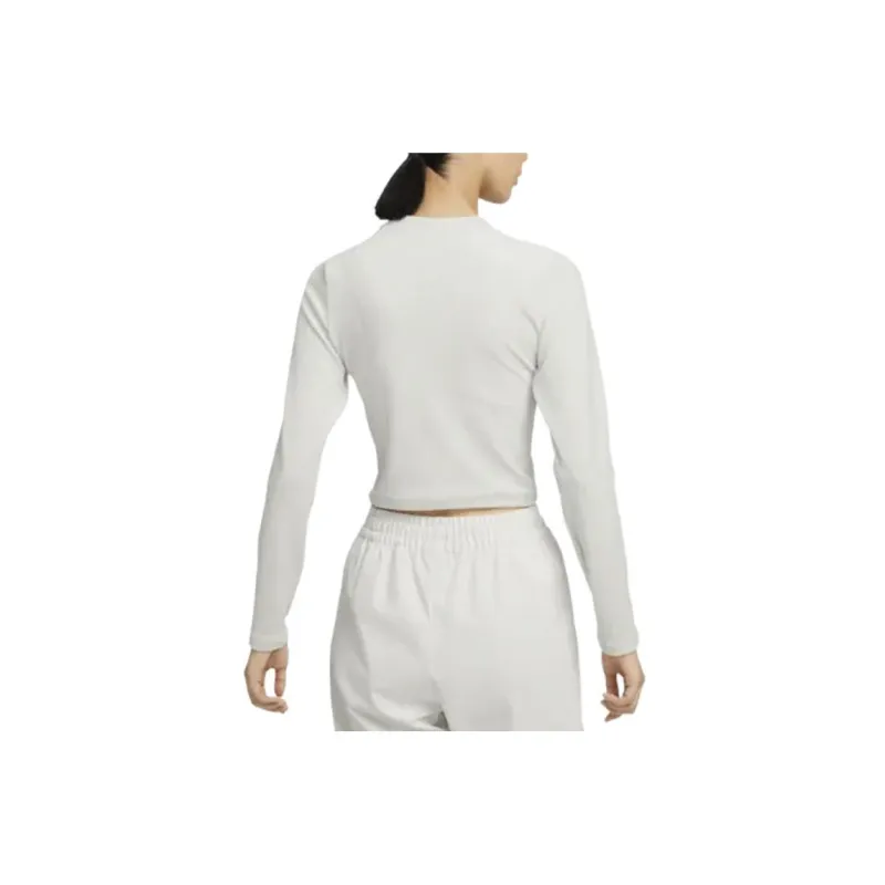 Nike Women'ss Pullover Cropped Retro Crewneck T-Shirt Beige-1