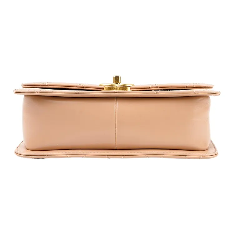 CHANEL Calfskin Pochette Handbag, Shoulder Bag, Crossbody Bag Trumpets Women's Nude Milk Tea-3