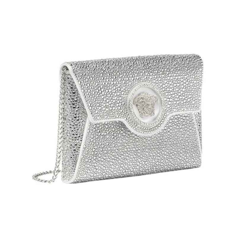 FANSIZHE La Medusa Leather One Shoulder Crossbody Clutch Women's White-2