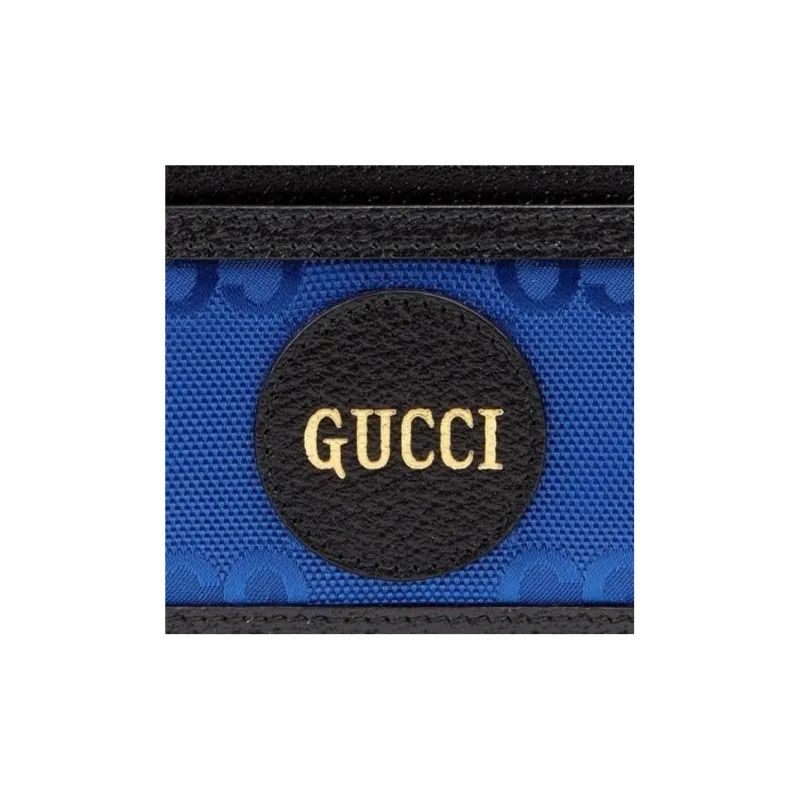 GUCCI Off The Grid Nylon And Leather Card Clip Card Holder Men's Blue-4