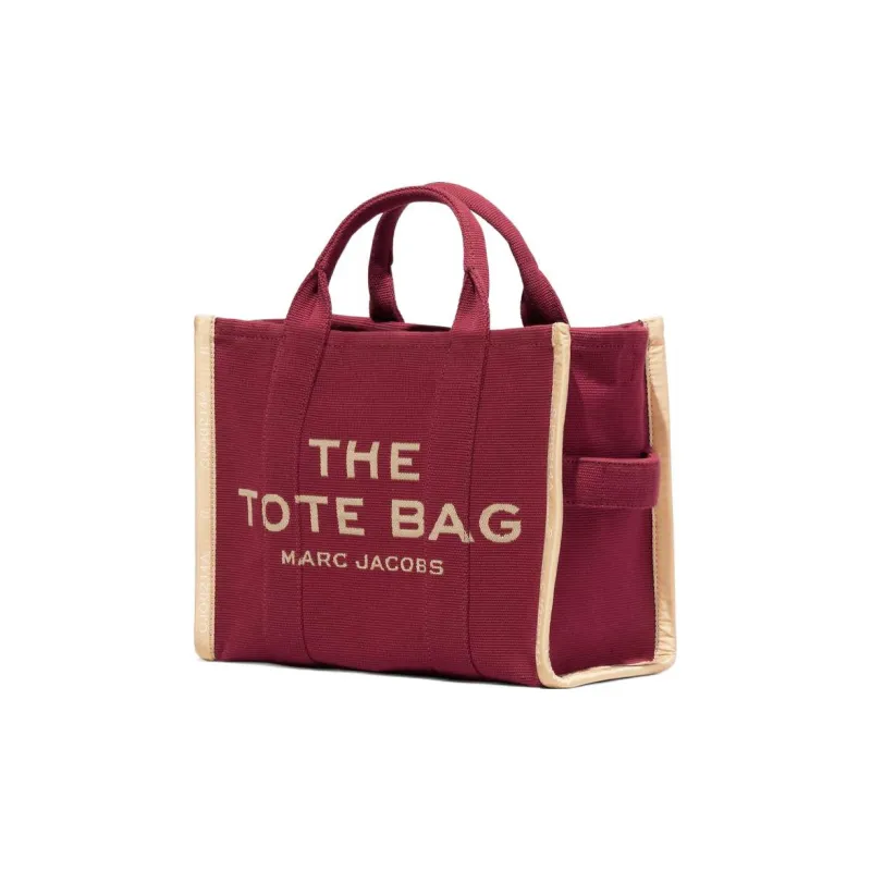 MARC JACOBS Jacquard Fabric Tote Bag Shopping Bag Shoulder Bag Crossbody Bag Handbag Medium Size Women's Wine Red-2