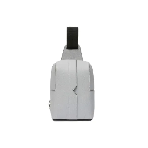 Valextra V Line Calfskin Crossbody Bag, Shoulder Bag Mini Men's Gray