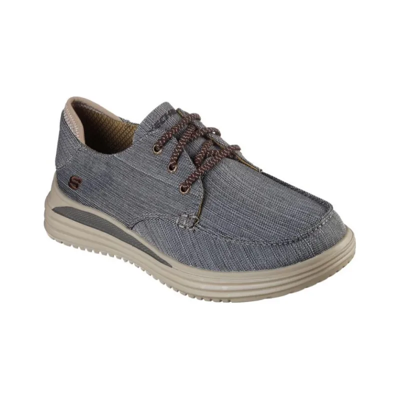 Skechers Proven Ralenzo Cushioning Anti-Slip And Wear-Resistant Low-Top Casual Shoes Men's Brown Gray-2