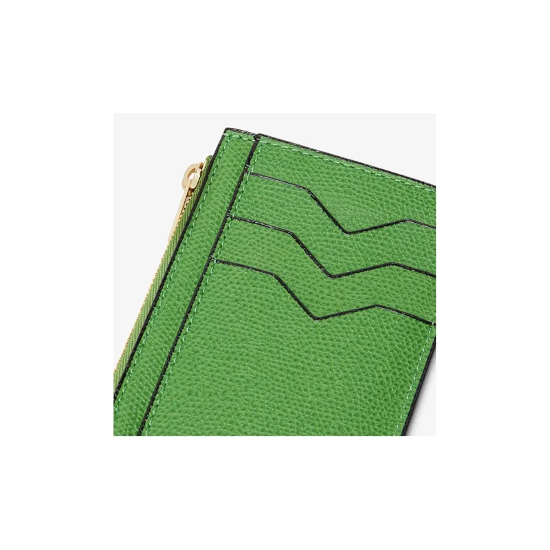 Valextra Leather Card Holder, Coin Purse Men's Green-2