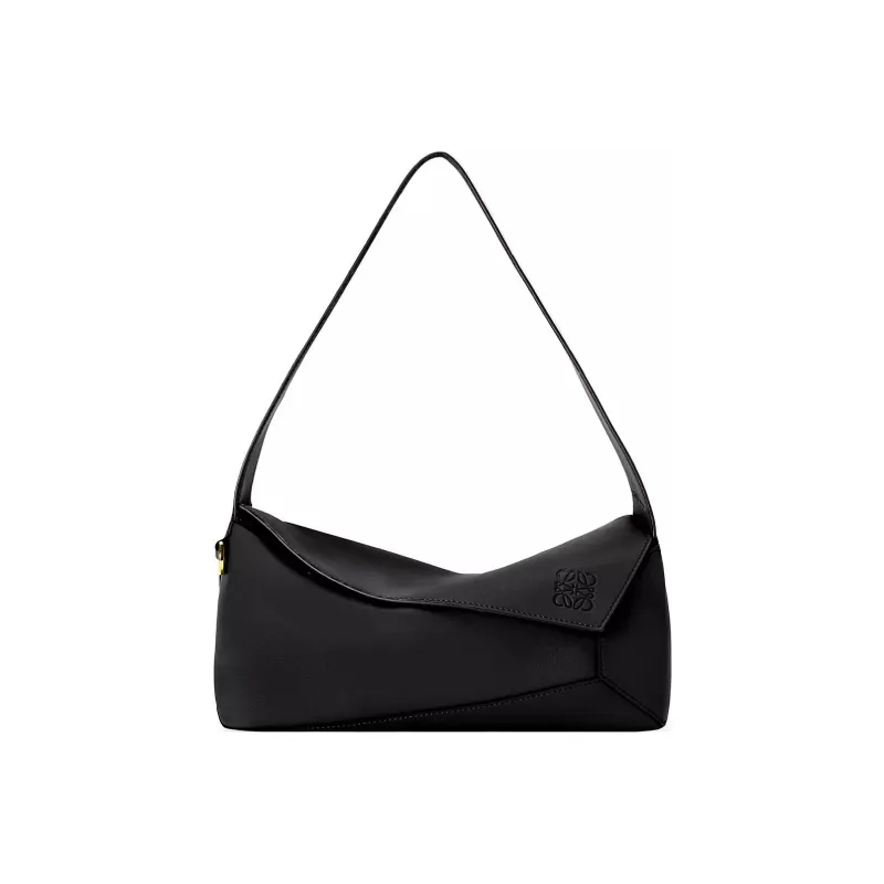 LOEWE Puzzle Hobo Bag In Nappa Calfskin Black-0
