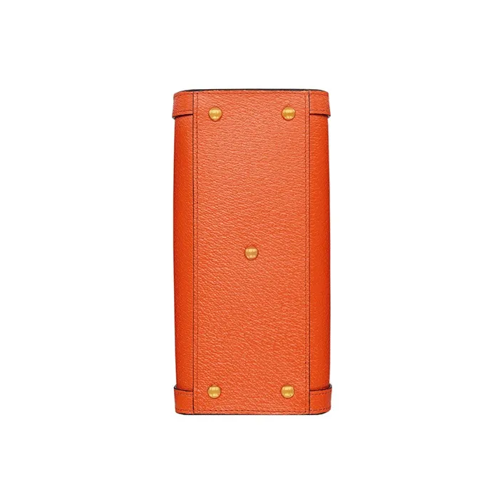 GUCCI Diana Leather Tote Bag Shopping Bag Shoulder Bag Handbag Mini Women's Orange-6