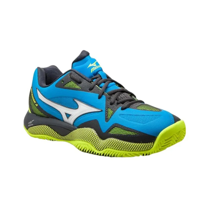 Mizuno Wave Intense Tour 4 Cc Durable Breathable Low-Top Tennis Shoes Blue White Green-1