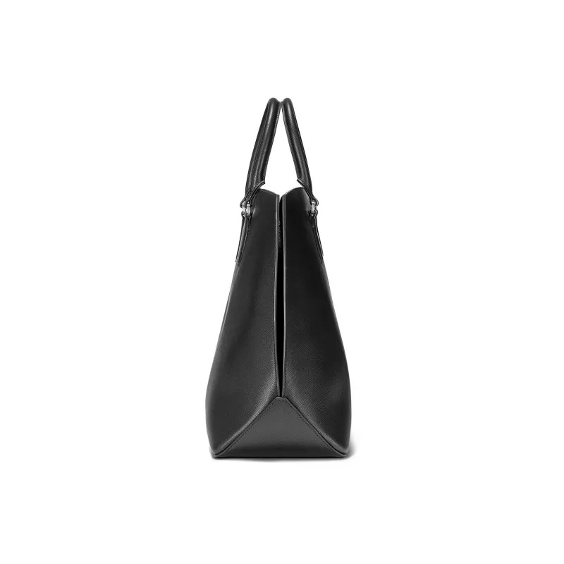 MONTBLANC Cow Leather Tote Bag Shopping Bag Shoulder Bag Handbag Men's Black-3