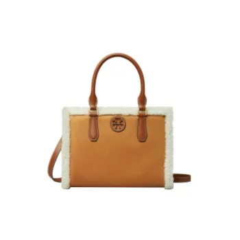 TORY BURCH Blake Plush Suede Tote Bag Shopping Bag Shoulder Bag Crossbody Bag Handbag Small Size Women's Khaki