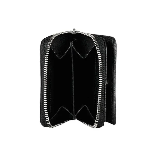Vivienne Westwood Grain Texture Leather Wallet Medium Size Women's Black-2